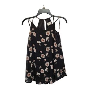 Sienna Sky Black and Pink Floral Halter Blouse - Size S